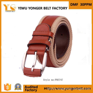 2015 New Custom Design Logo Mens Cotton Waist Belt with Metal Buckle